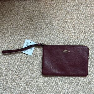 Coach Red Leather Wristlet Clutch